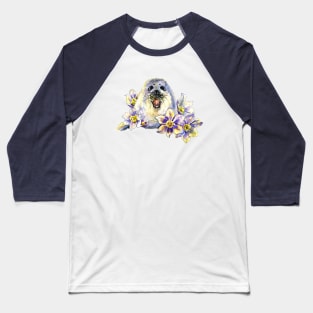 Baby seal watercolor illustration Baseball T-Shirt